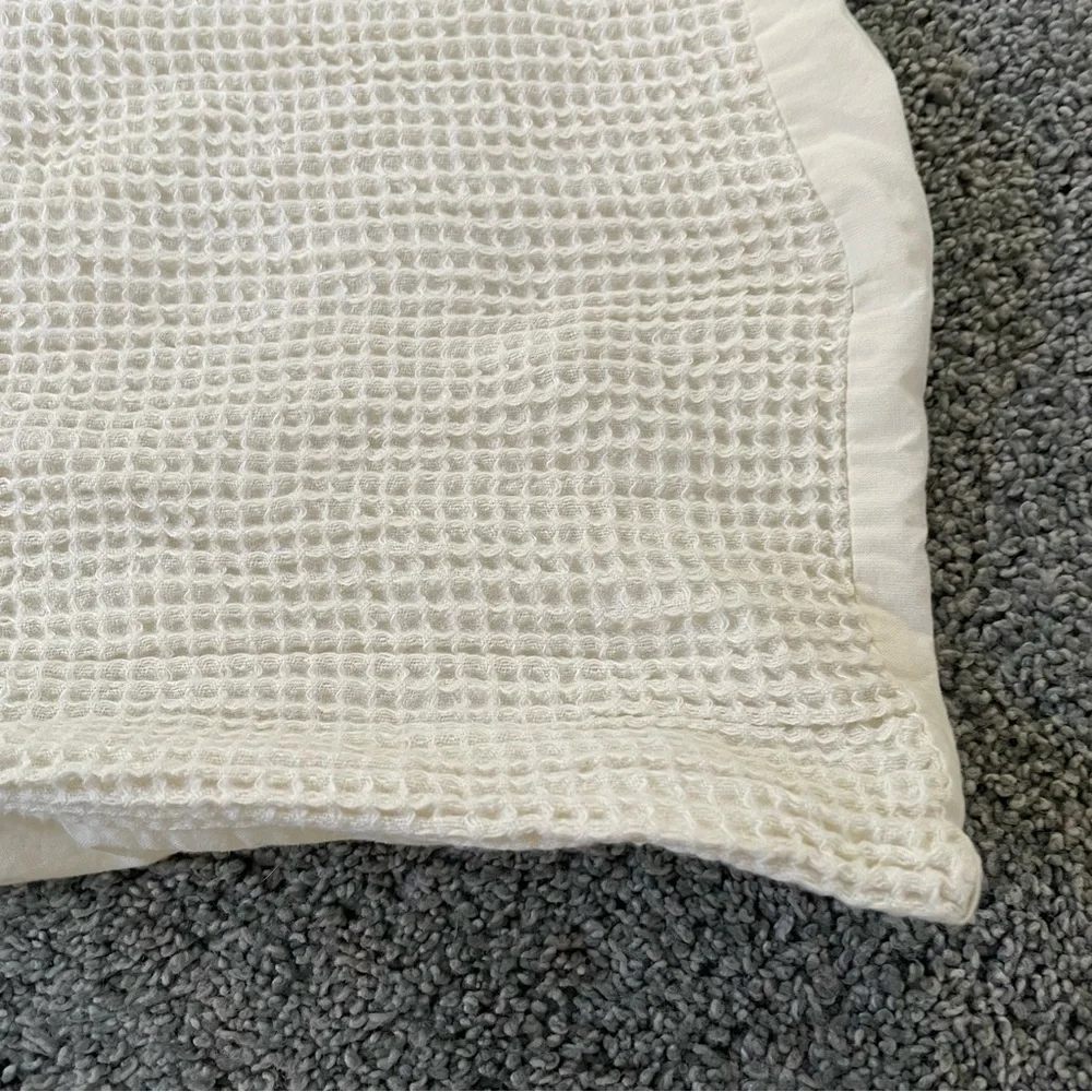 Parachute white waffle knit extra long sham pillow covers set of two